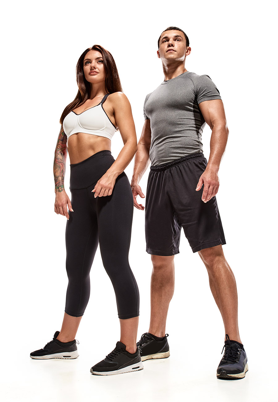 Athletic man and woman
